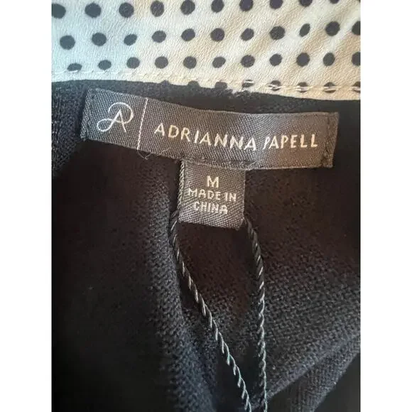 ADRIANNA PAPELL WOMENS WOVEN HEM CROP TWO FOR ONE SWEATER - Picture 9 of 15